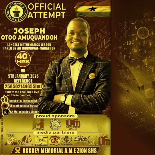 Joseph Otoo Amuquandoh, Maths Guinness World Record Attempt